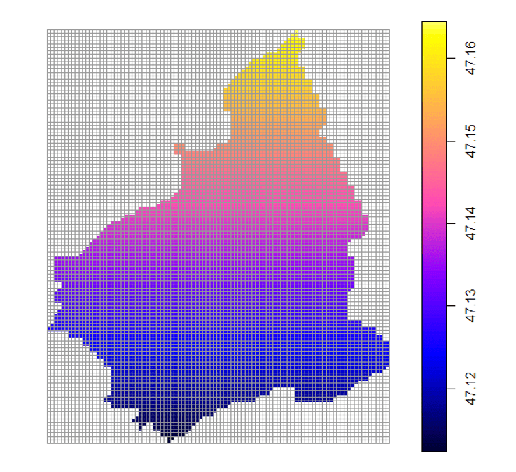 Exemplo função gridded (gridded function em Geoestatística no R)